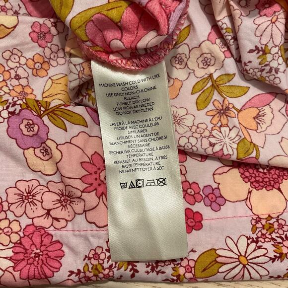 Free People Park Slope Babydoll Tiered Maxi Dress Size M Pink Floral Blossom 70s - Picture 12 of 16